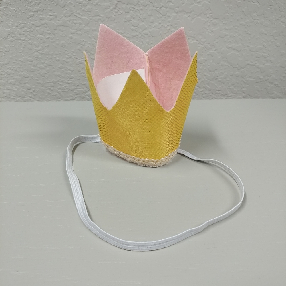 Gold Glitter Crown Headband Baby Toddler Princess Queen Birthday - Picture 6 of 8
